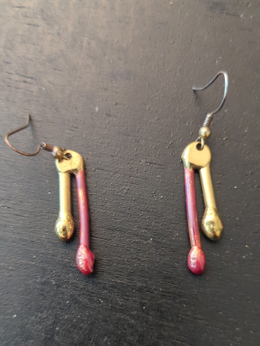 Abstract Bronze And Enamel Earrings